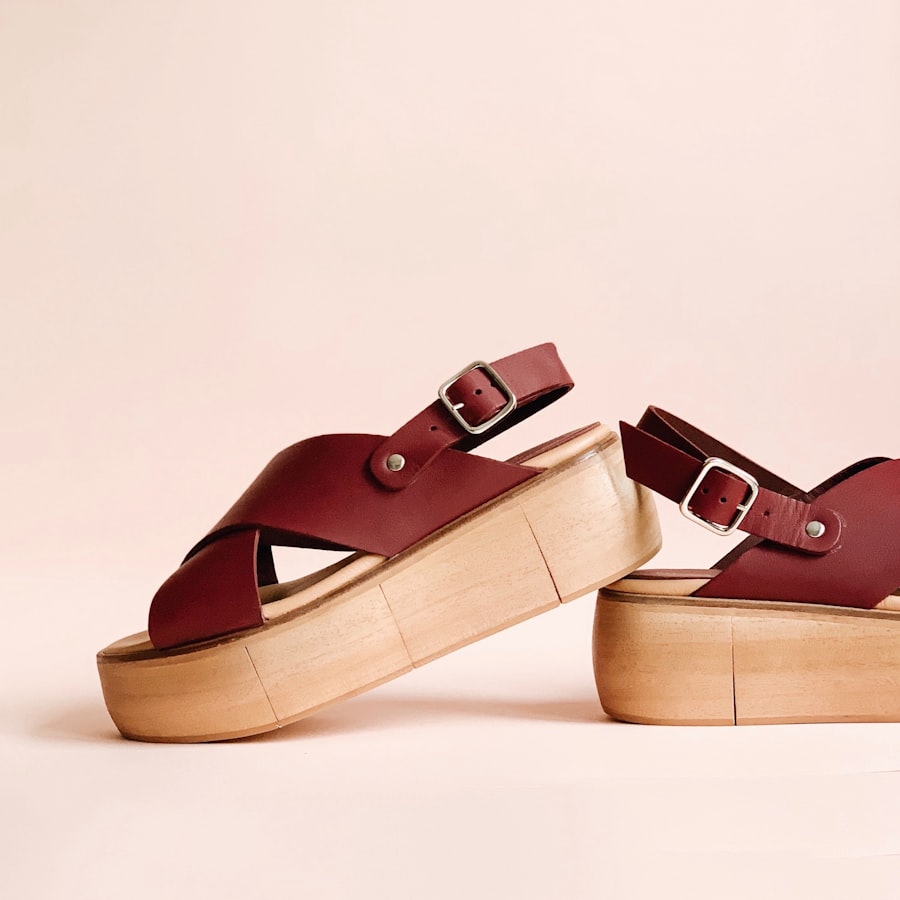 Burgundy Platform Sandals, women's shoes