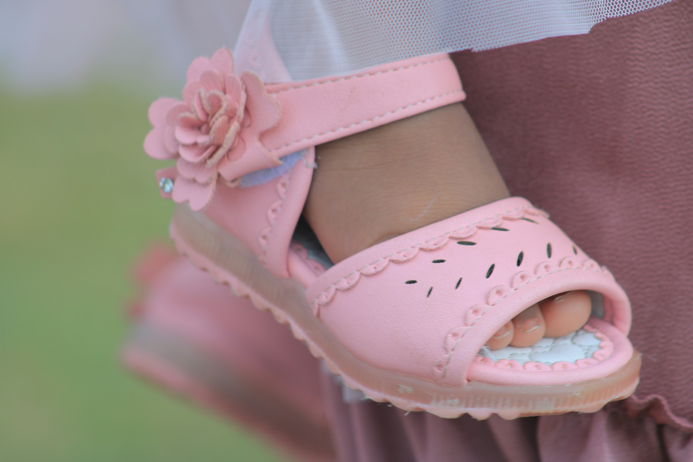 Girls Pink Flower Sandals, kids' shoes