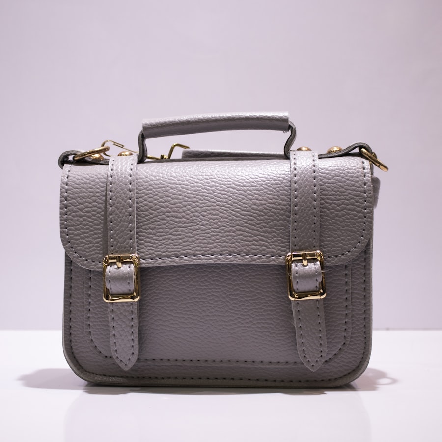Grey Buckle Satchel, women's bags