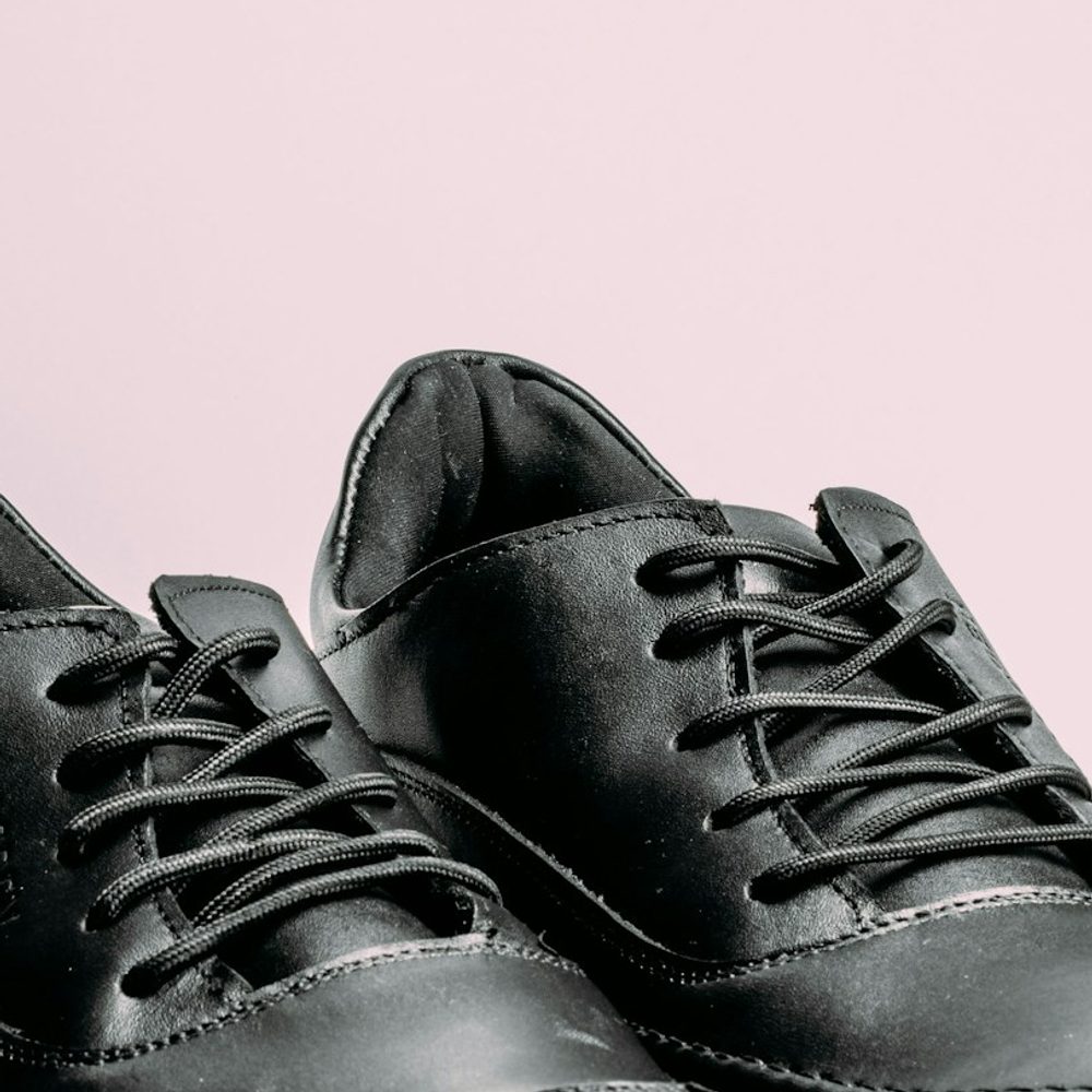 Boys Black School Shoes, detail view 2