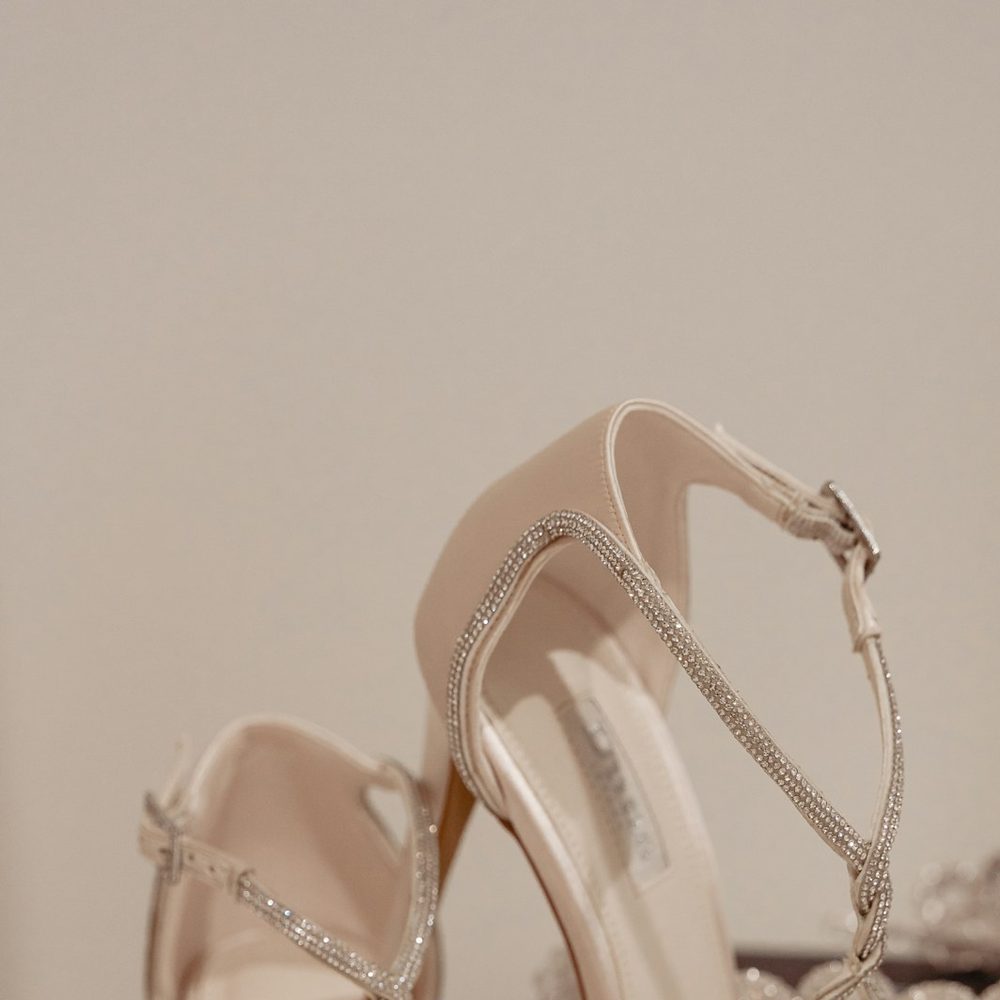 Champagne Crystal Strap Heels, detail view 3