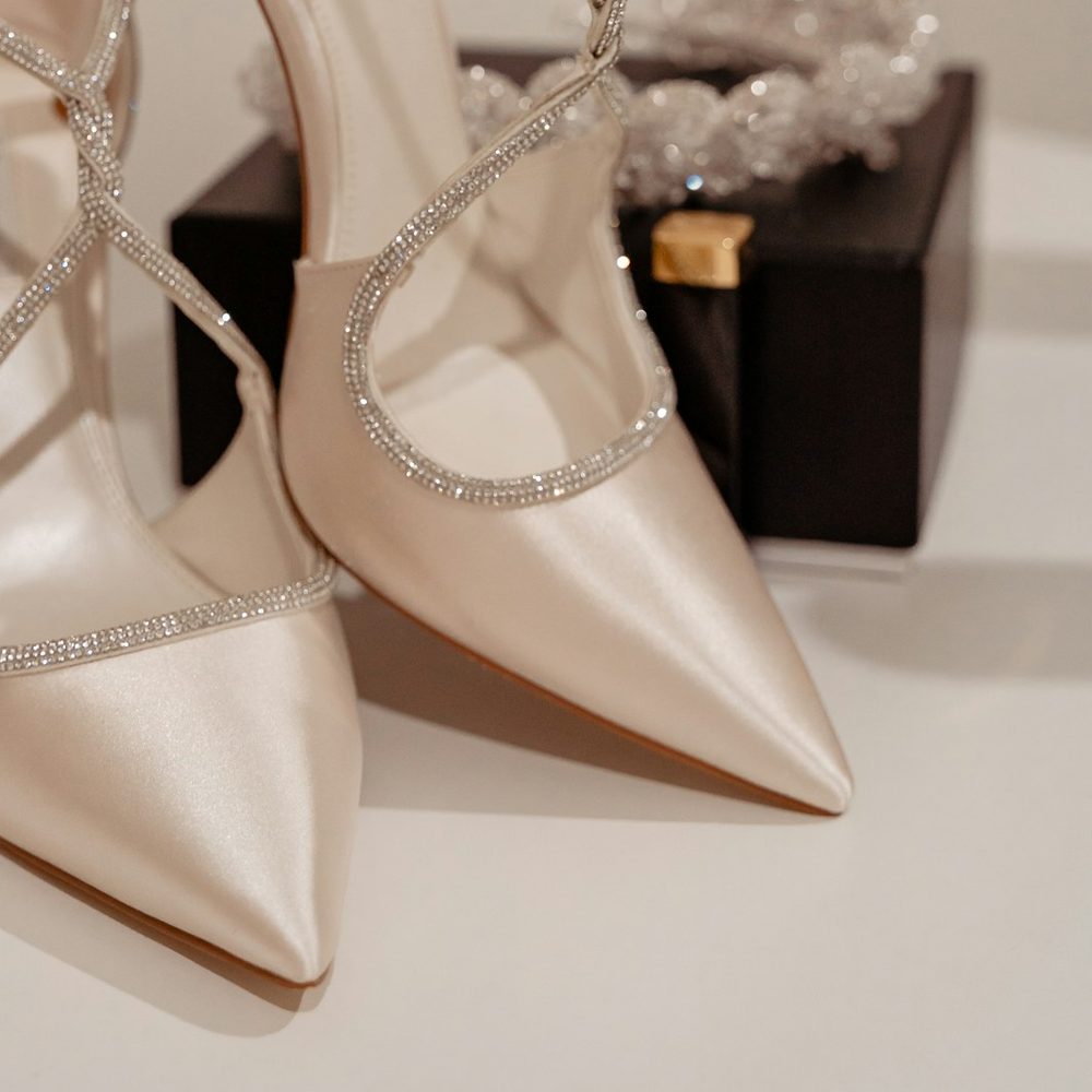 Champagne Crystal Strap Heels, detail view 4