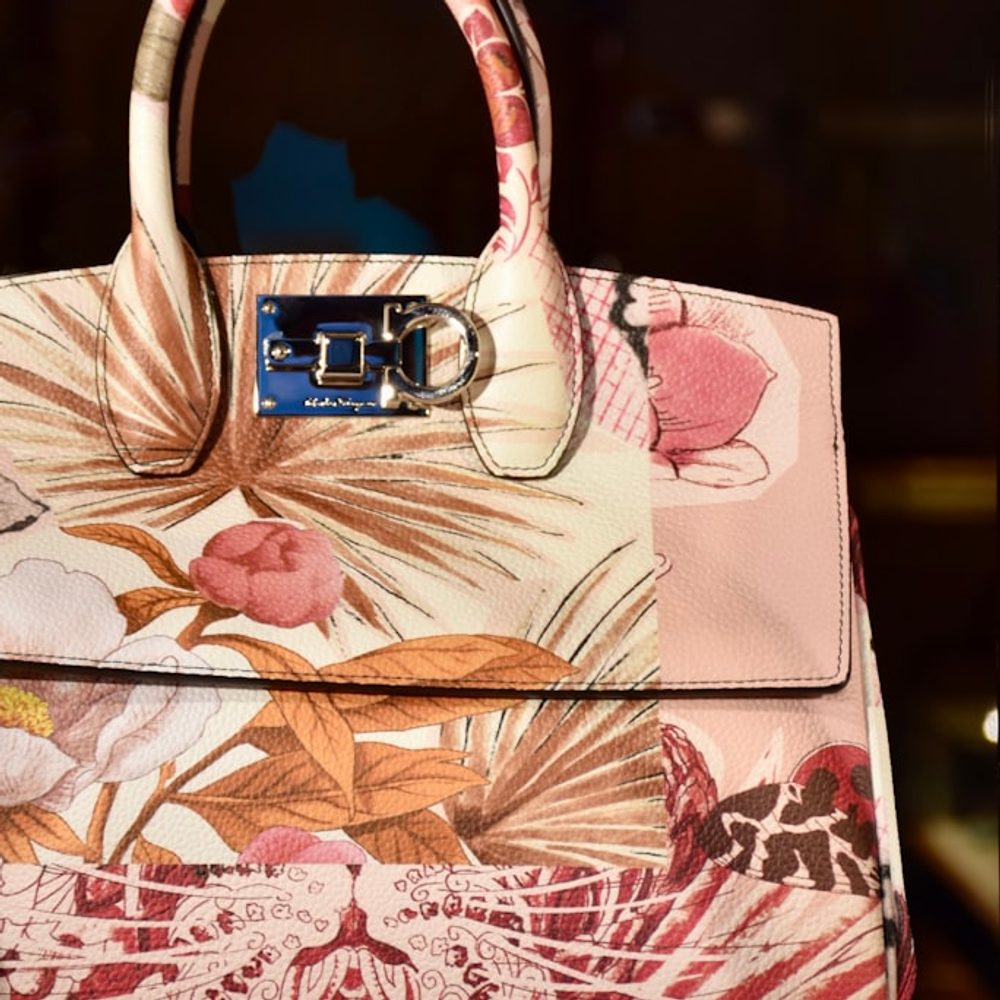 Floral Print Top Handle Bag, detail view 4